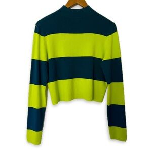 Victor Glemaud Pullover Sweater Striped Cropped Target Collab Neon Dopamine